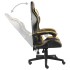 Silla gaming de cuero sintético negro y