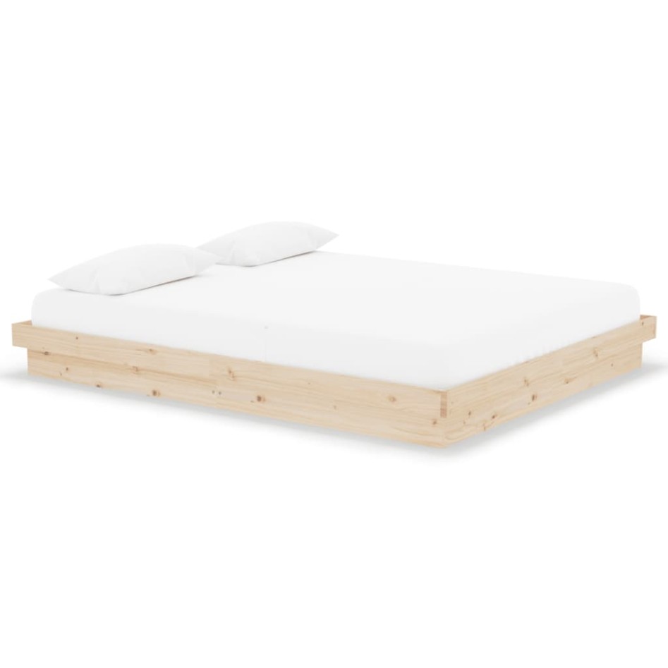 Estructura de cama sin colchón madera maciza 160x200