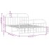 Estructura cama metal con cabecero y estribo blanco 150x200