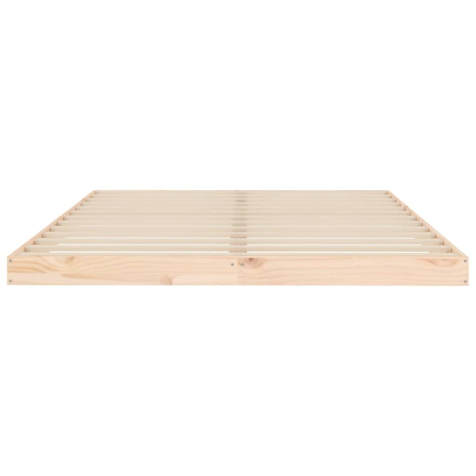 Estructura de cama sin colchón madera de pino blanca 140x200