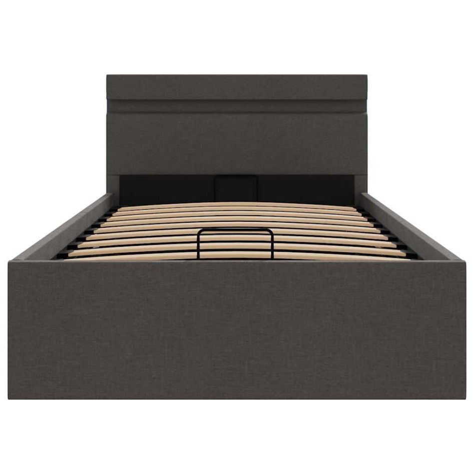 Cama canapé hidráulica de almacenaje sin colchón gris 90x200