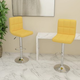 Taburetes de cocina 2 unidades tela amarillo
