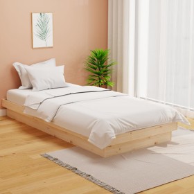 Estructura de cama de madera maciza 90x200