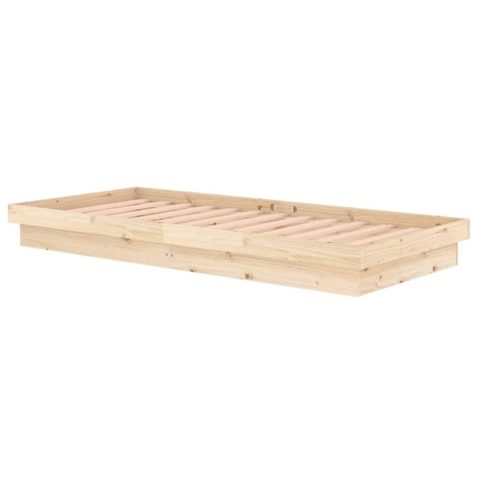 Estructura de cama de madera maciza 90x200