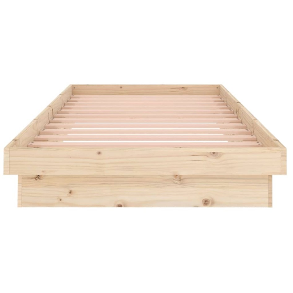 Estructura de cama de madera maciza 90x200