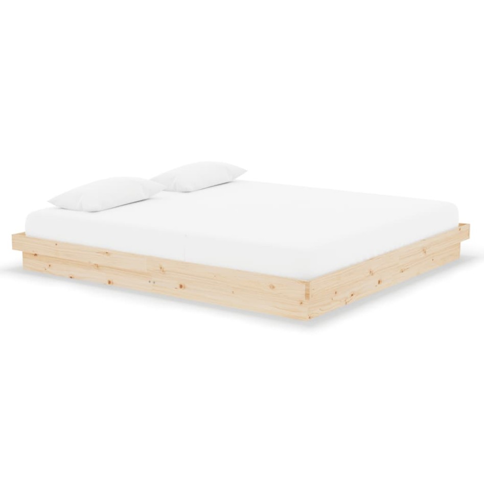 Estructura de cama doble sin colchón madera