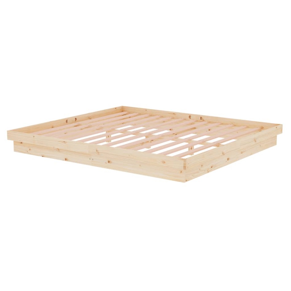 Estructura de cama doble sin colchón madera