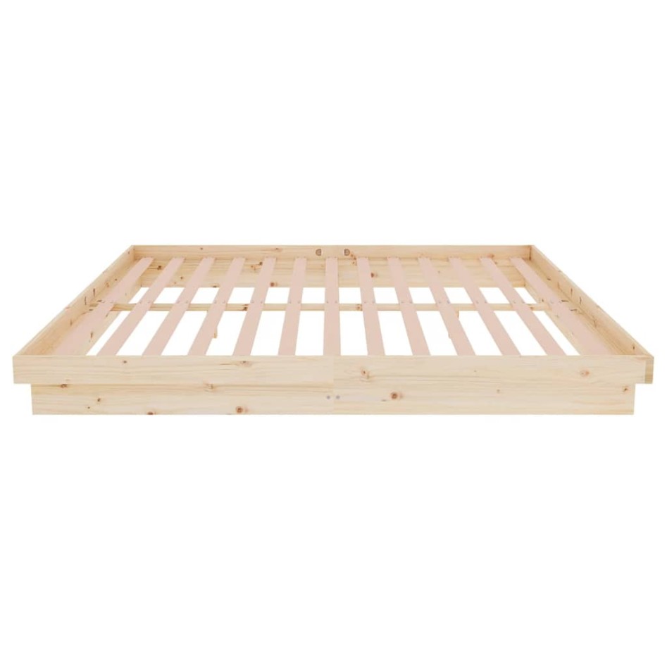 Estructura de cama doble sin colchón madera