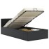 Cama canapé hidráulica cuero sintético negro 90x200