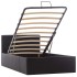 Cama canapé hidráulica cuero sintético negro 90x200