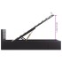 Cama canapé hidráulica cuero sintético negro 90x200