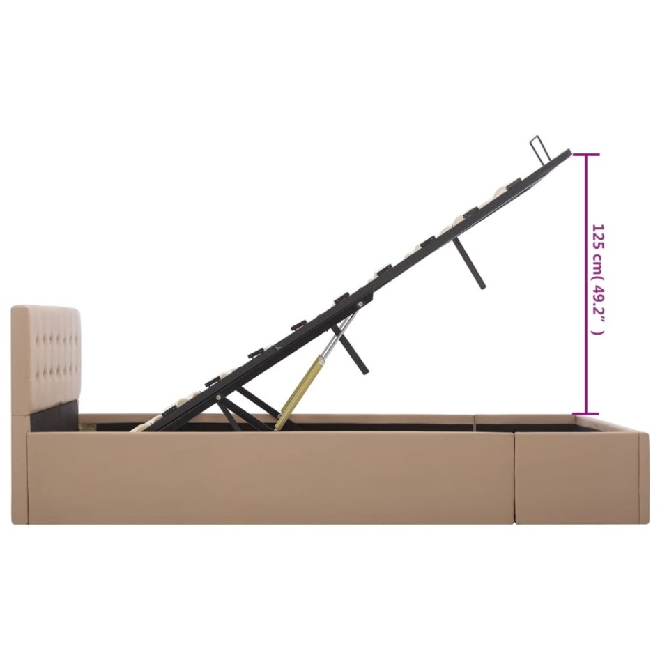 Cama canapé hidráulica sin colchón capuchino 140x200