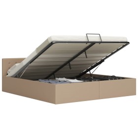 Cama canapé hidráulica cuero sintético capuchino 180x200