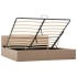 Cama canapé hidráulica cuero sintético capuchino 180x200