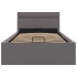 Cama canapé hidráulica con LED cuero sintético gris 90x200