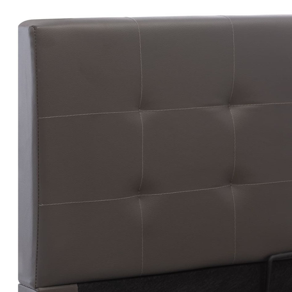 Cama canapé hidráulica cuero sintético gris 180x200