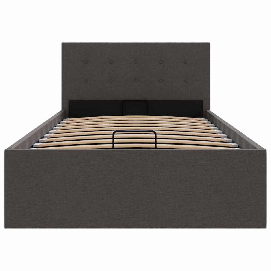 Cama canapé hidráulica almacenaje tela gris oscuro 100x200