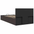 Cama canapé hidráulica almacenaje tela gris oscuro 100x200