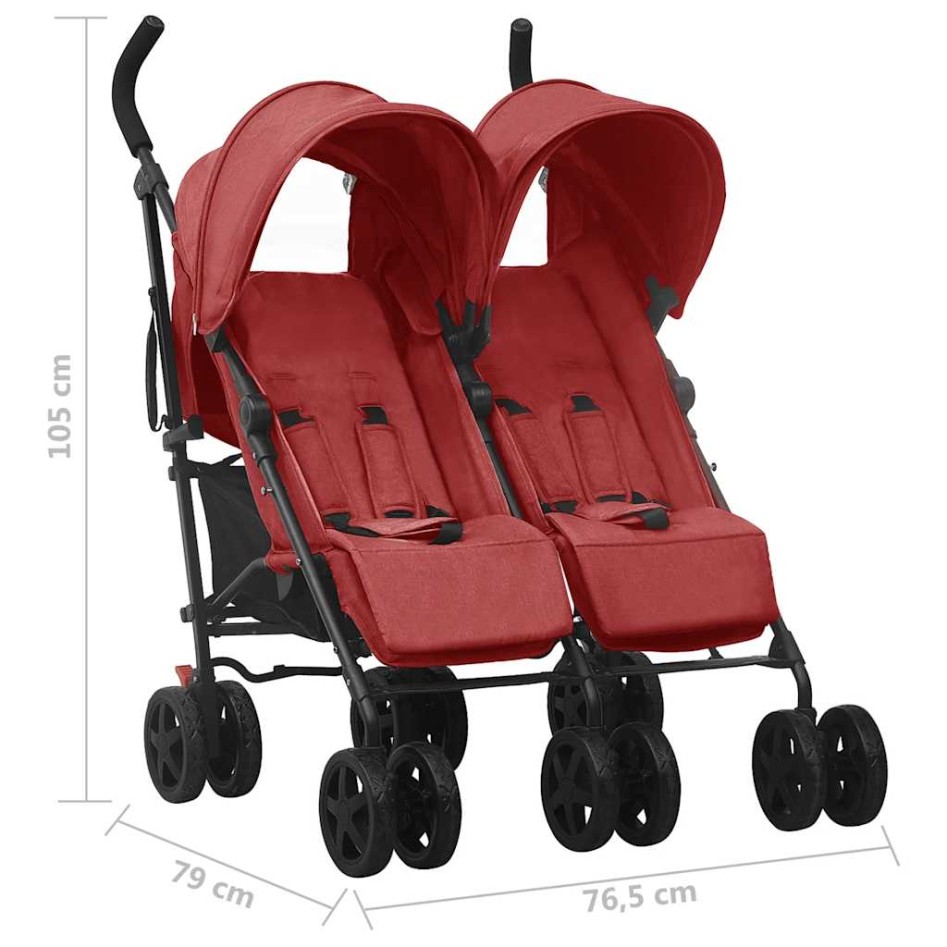 Carrito para gemelos de acero