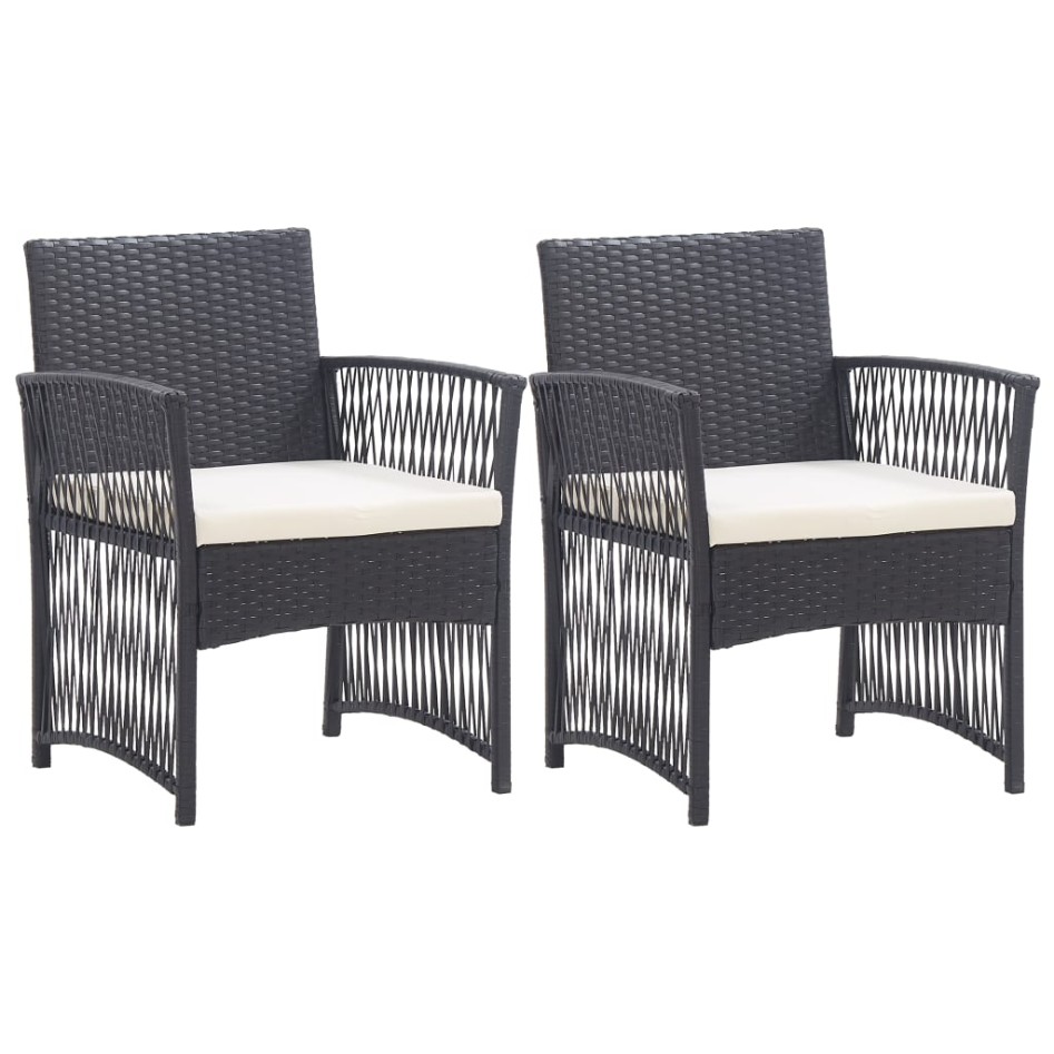 Sillones de jardín con cojines 2 unidades ratán sintético