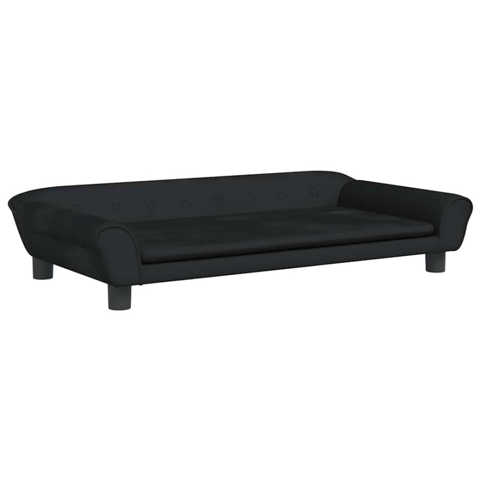 Cama para perros de terciopelo negra 100x50x21
