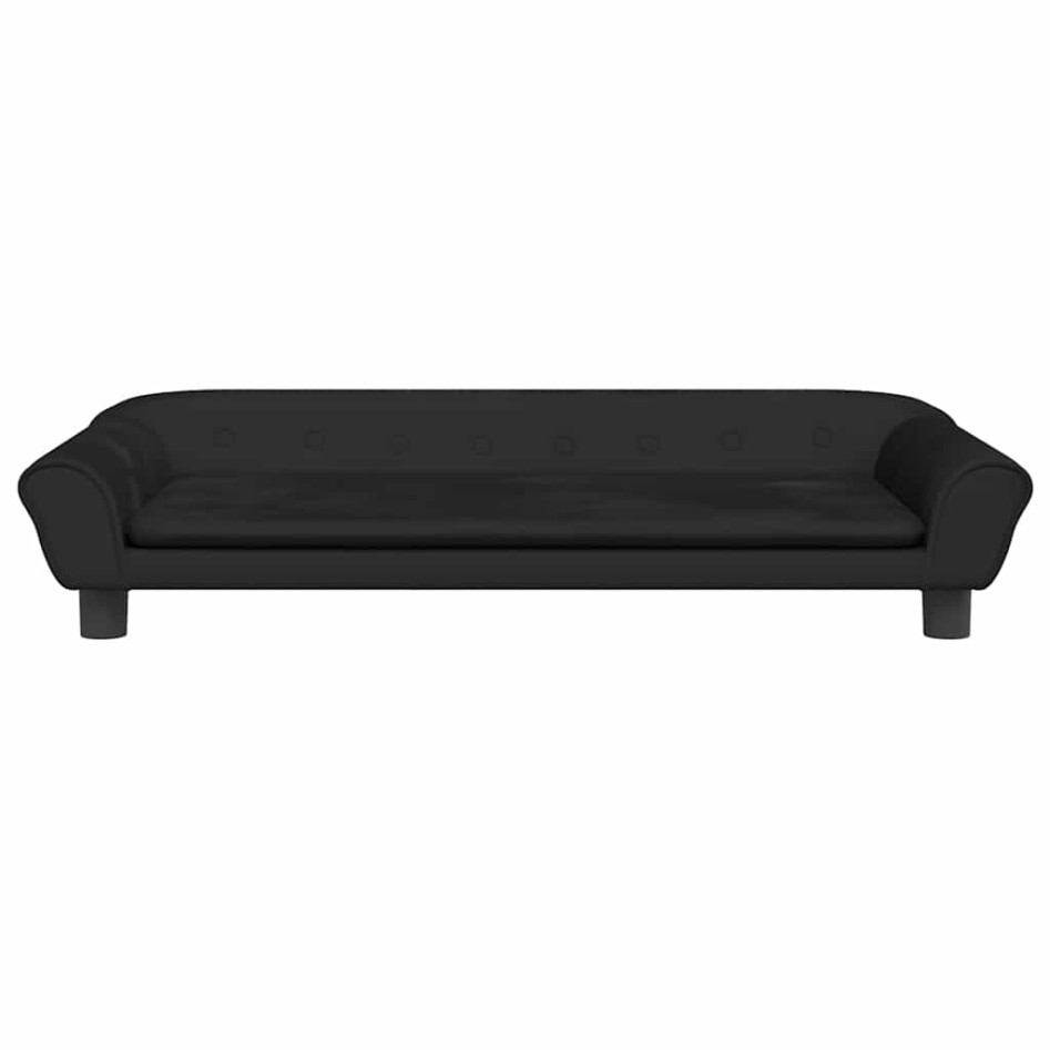 Cama para perros de terciopelo negra 100x50x21