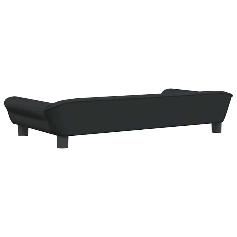 Cama para perros de terciopelo negra 100x50x21