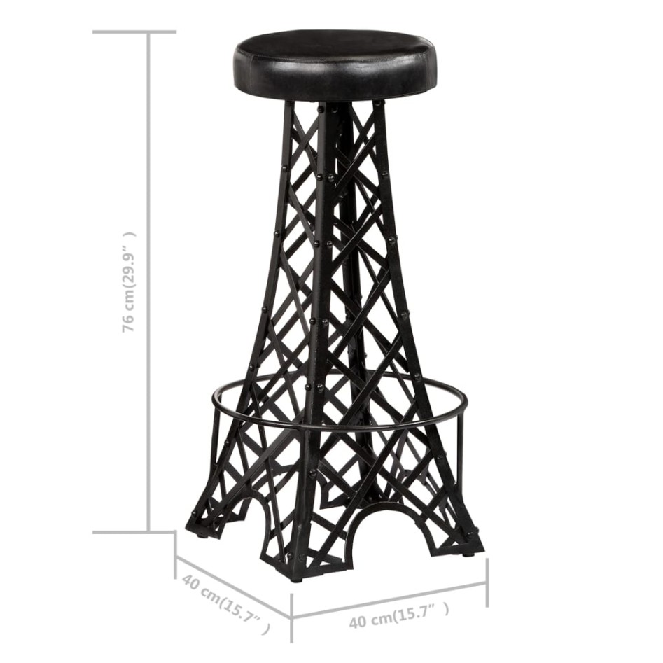 Taburetes de barra de cocina 2 unidades cuero