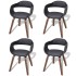 Sillas de comedor 4 uds madera curvada cuero sintético