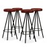 Set muebles de bar 5 pzas madera maciza reciclada cuero