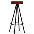 Set muebles de bar 5 pzas madera maciza reciclada cuero