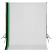Kit estudio 3 telones fondo algodón estructura ajustable 3x3 m