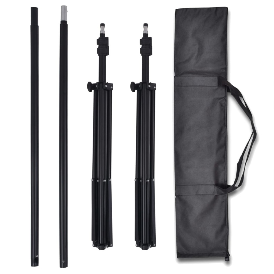 Kit estudio 3 telones fondo algodón estructura ajustable 3x3