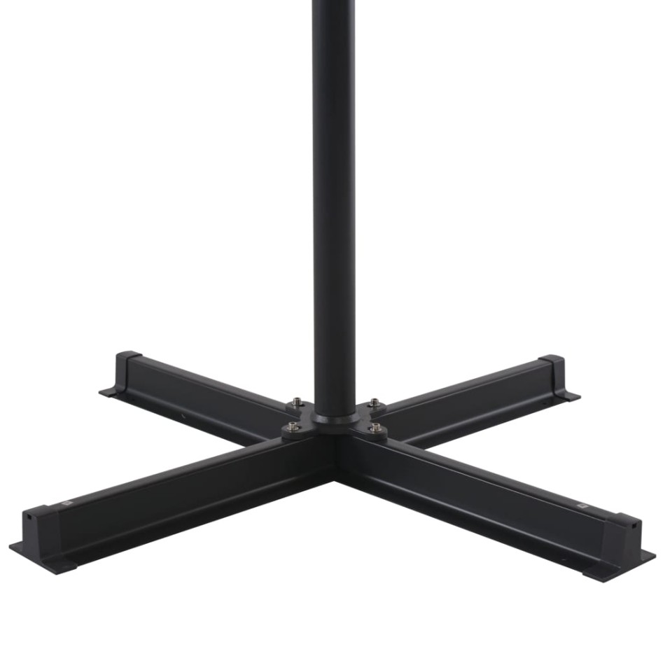 Sombrilla de jardín con base portátil gris