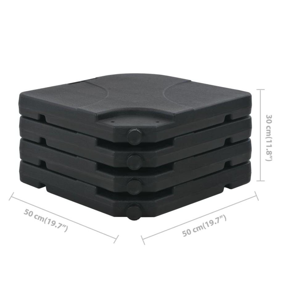 Sombrilla de jardín con base portátil gris