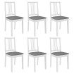 Sillas de comedor con cojines 6 unidades madera maciza blanca