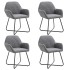 Sillas de comedor giratorias 4 unidades tela gris