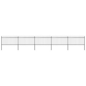 Valla de jardín con puntas de lanza acero negro 8,5x1