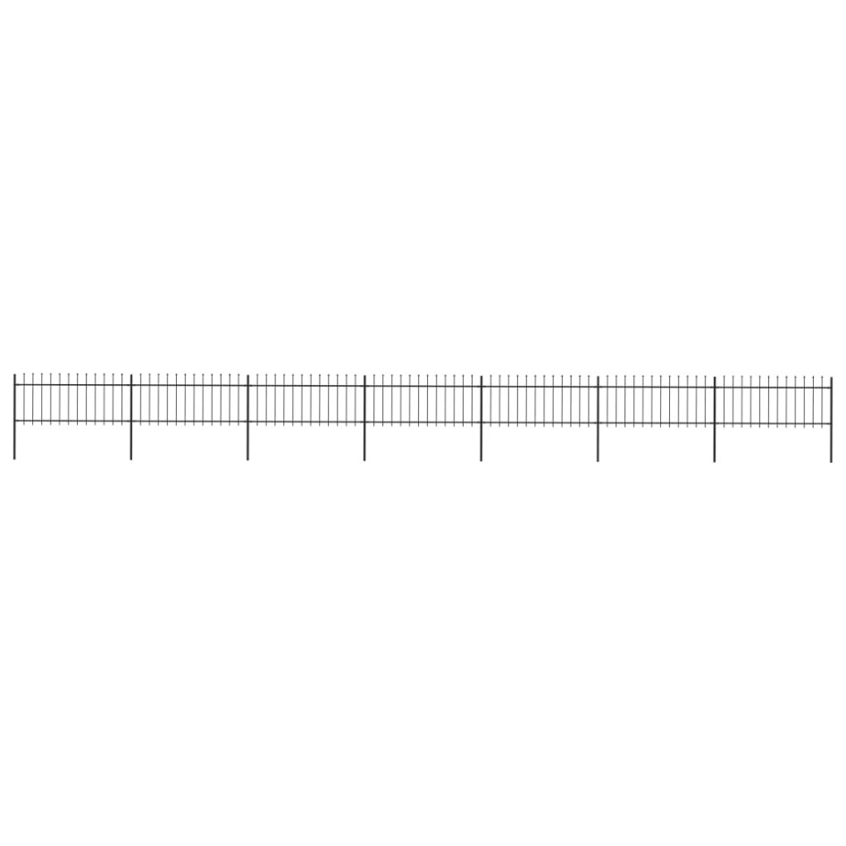 Valla de jardín con puntas de lanza acero negro 11,9x0,8