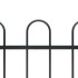 Valla de jardín con puntas de aro acero negro 6,8x0,6