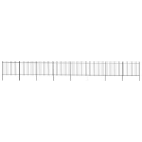 Valla de jardín con puntas de lanza acero negro 13,6x1,5