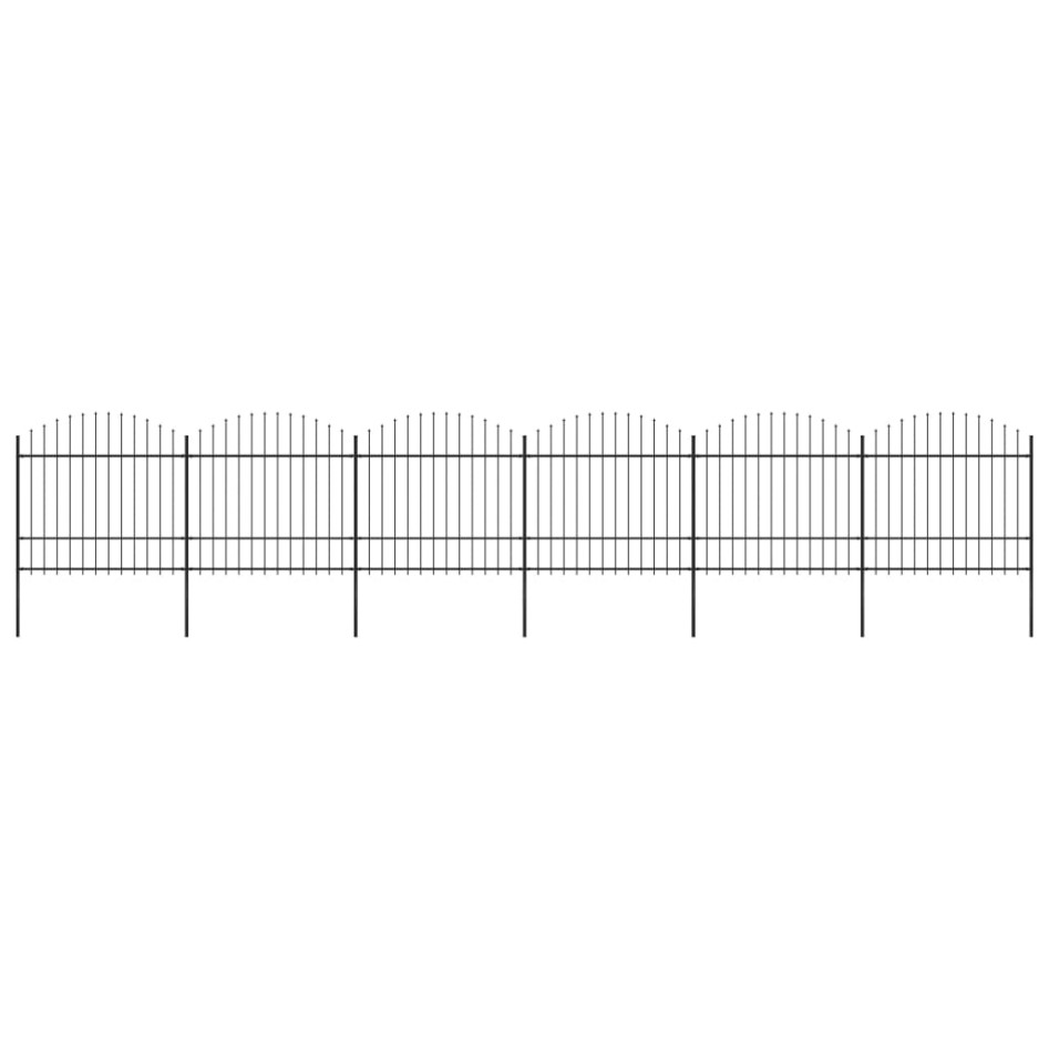 Valla de jardín con punta de lanza acero negro