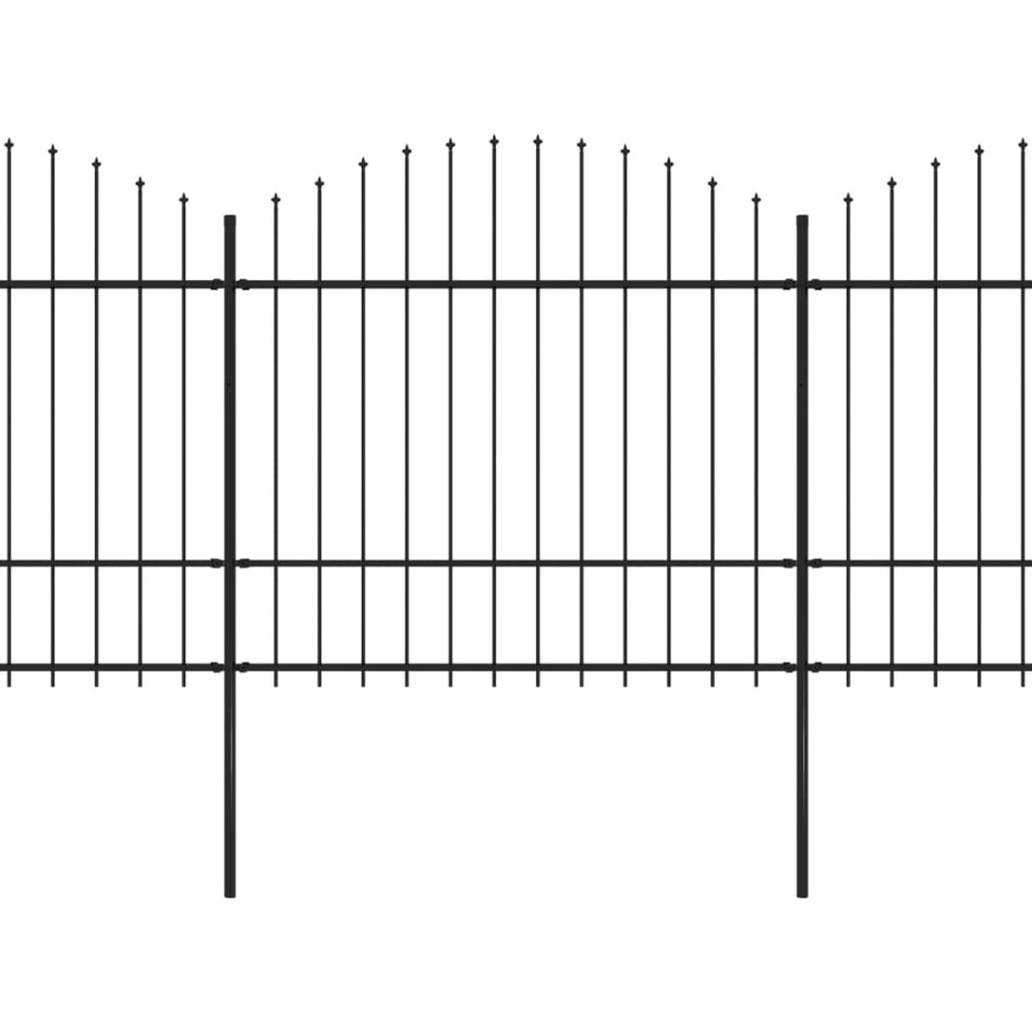 Valla de jardín con punta de lanza acero negro