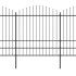 Valla de jardín con puntas de lanza acero negro (1,75-2)x5,1