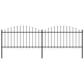 Valla de jardín con puntas de lanza acero negro