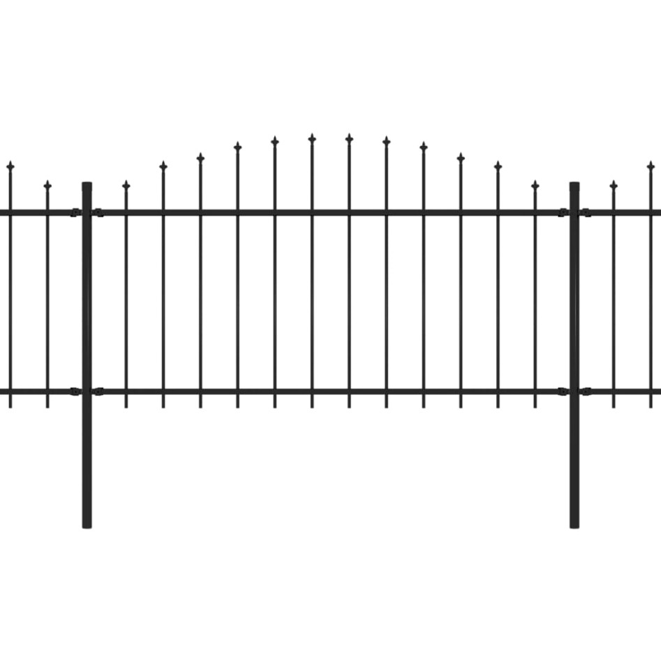 Valla de jardín con puntas de lanza acero negro