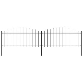 Valla de jardín con puntas de lanza acero negro