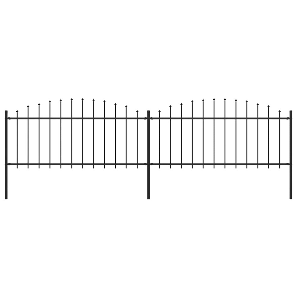 Valla de jardín con puntas de lanza acero negro
