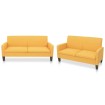 Conjunto de sofás 2 piezas tela amarillo