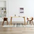 Sillas de comedor 2 uds madera curvada y cuero sintético